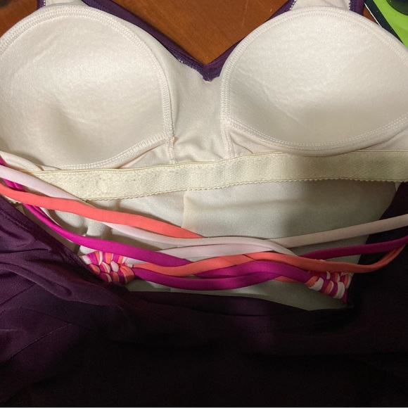 KONA SOL Macrame Straps High Coverage One Piece Swimsuit AFK71 Burgundy Medium - Picture 14 of 15